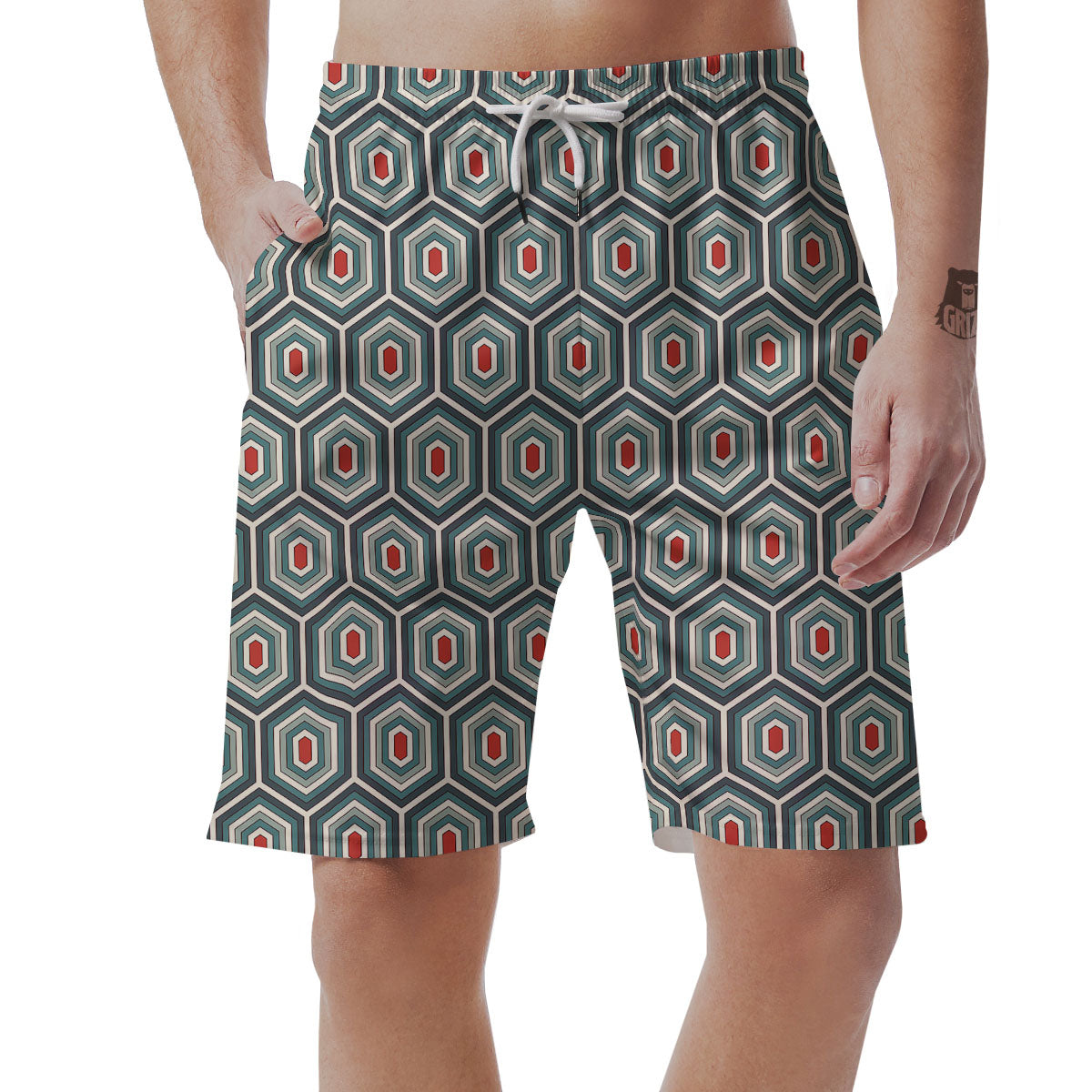 Shell Turtle Print Pattern Men's Shorts-grizzshop