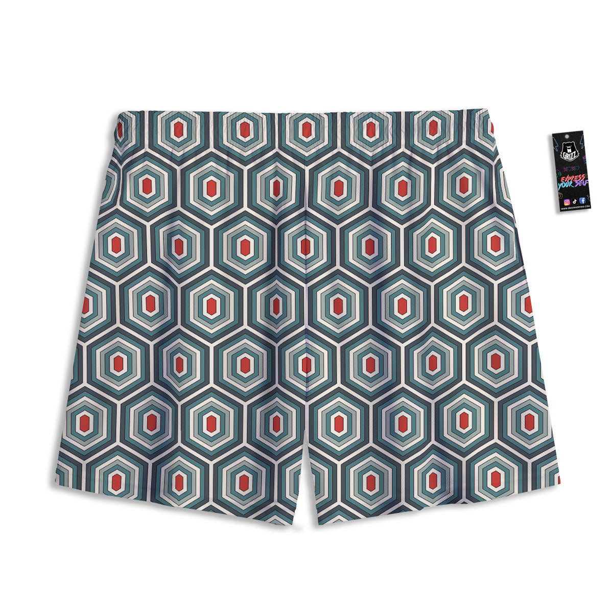 Shell Turtle Print Pattern Mesh Shorts-grizzshop