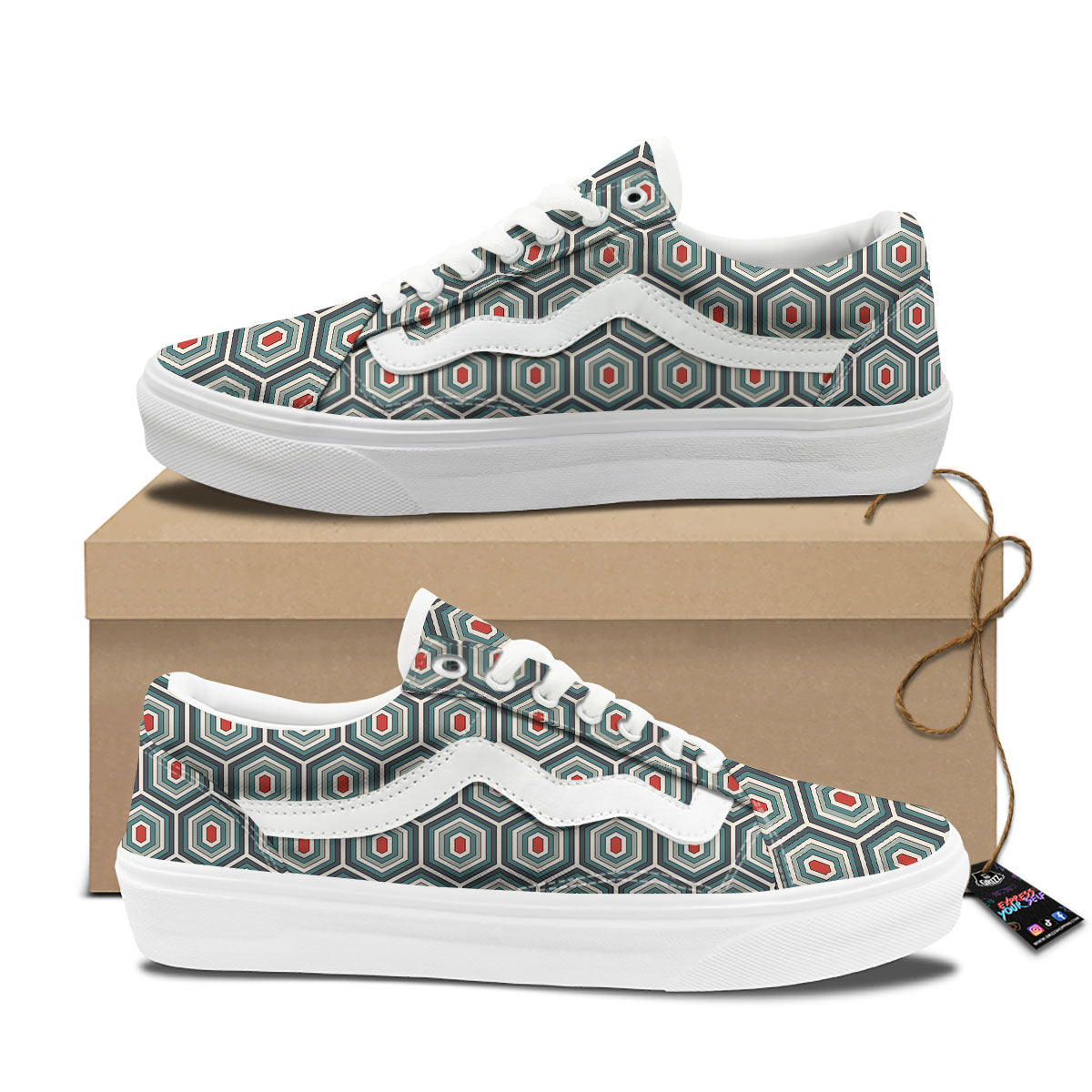 Shell Turtle Print Pattern Skate Shoes-grizzshop