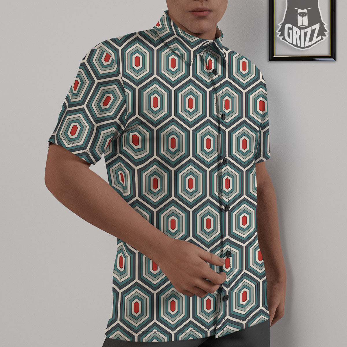 Shell Turtle Print Pattern Untucked Shirts-grizzshop