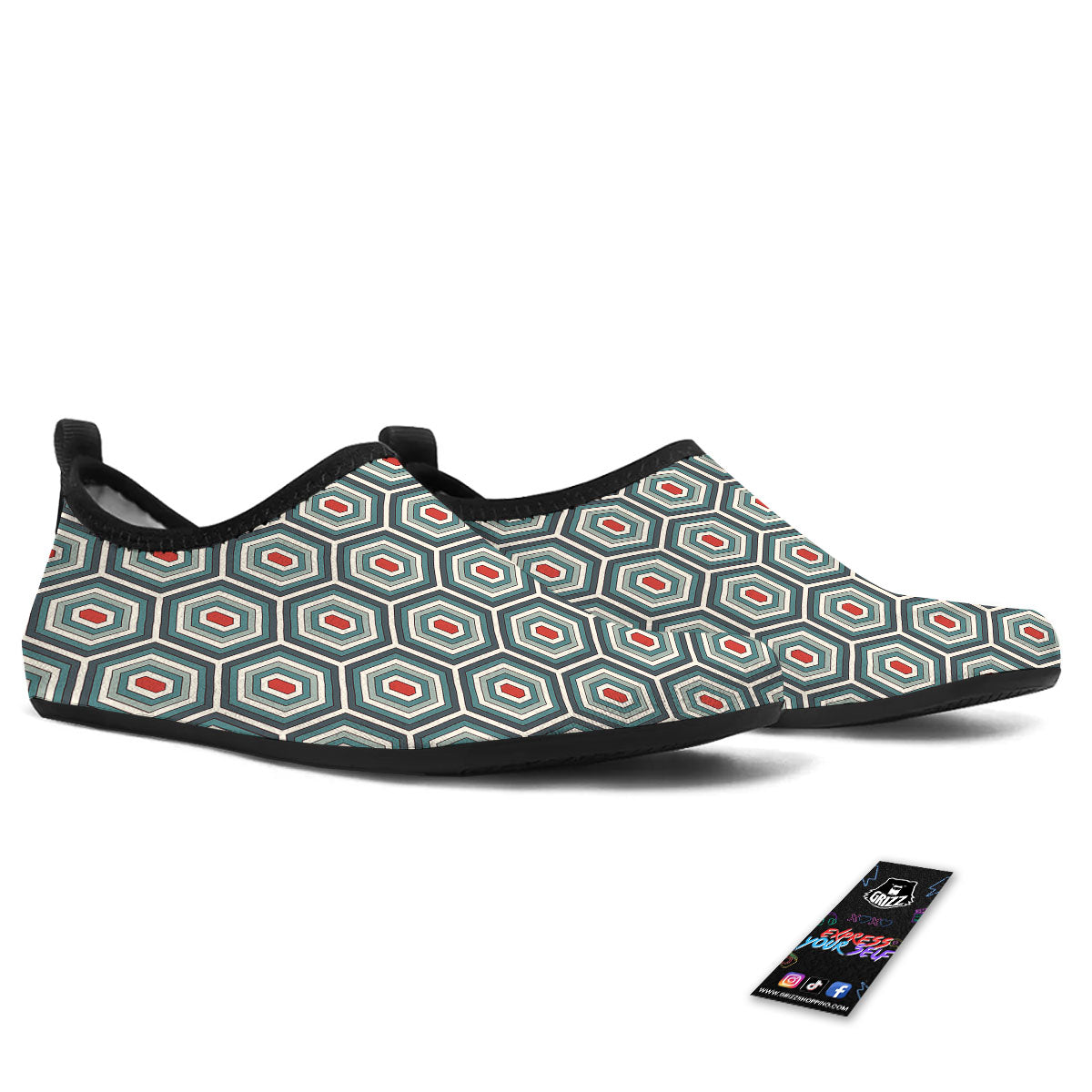 Shell Turtle Print Pattern Water Shoes-grizzshop
