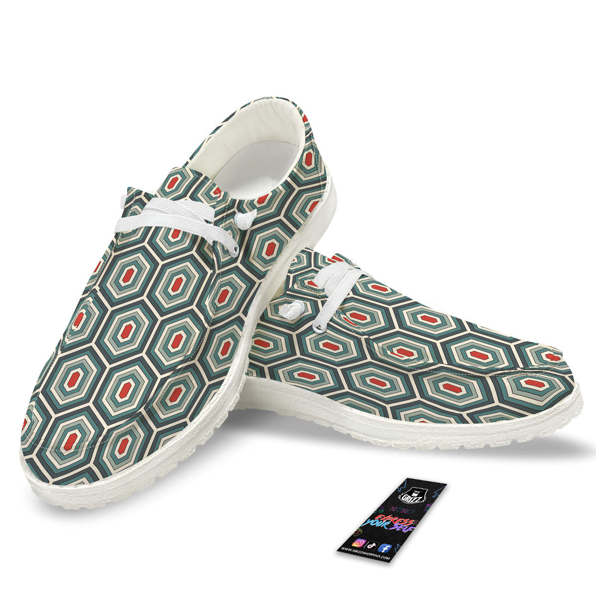 Shell Turtle Print Pattern White Loafers-grizzshop