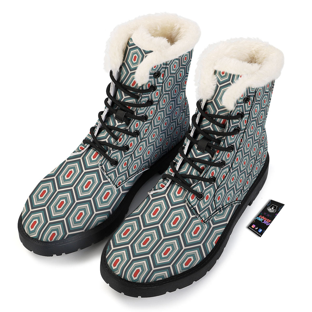 Shell Turtle Print Pattern Winter Boots-grizzshop