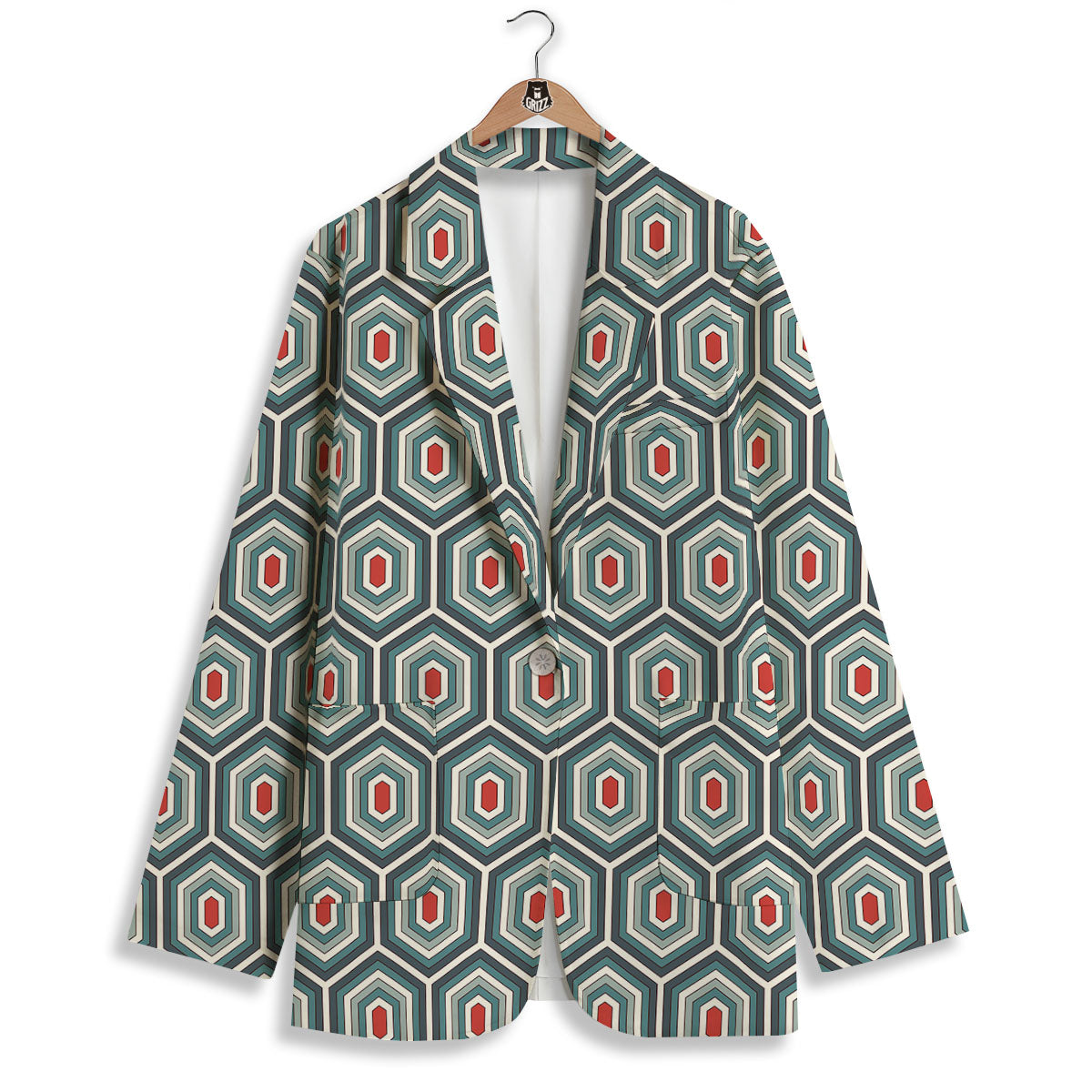 Shell Turtle Print Pattern Women's Blazer-grizzshop