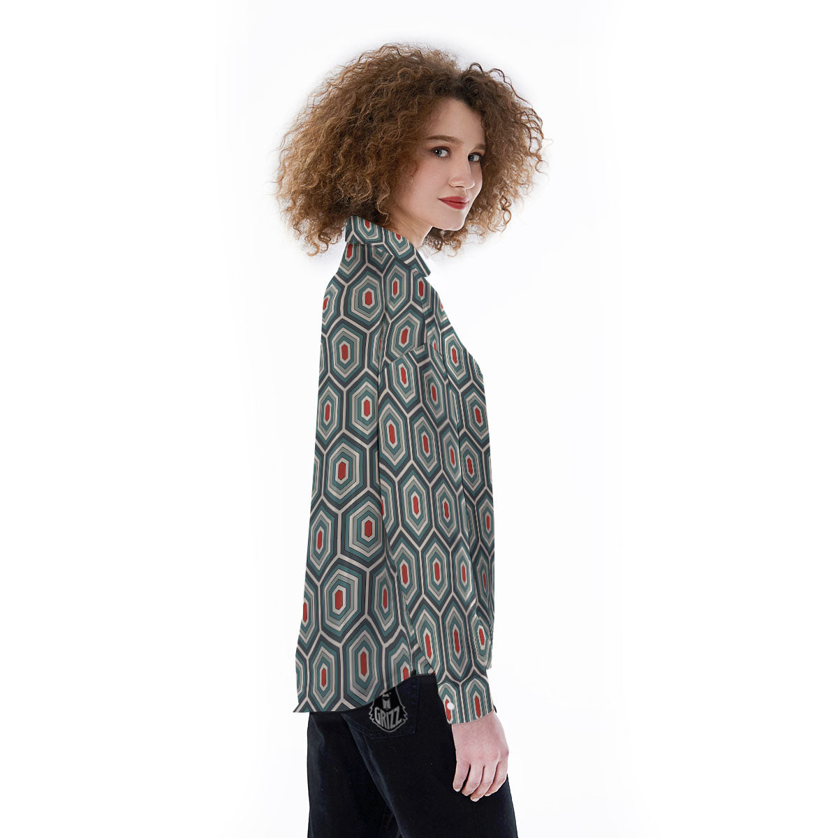 Shell Turtle Print Pattern Women's Long Sleeve Shirts-grizzshop
