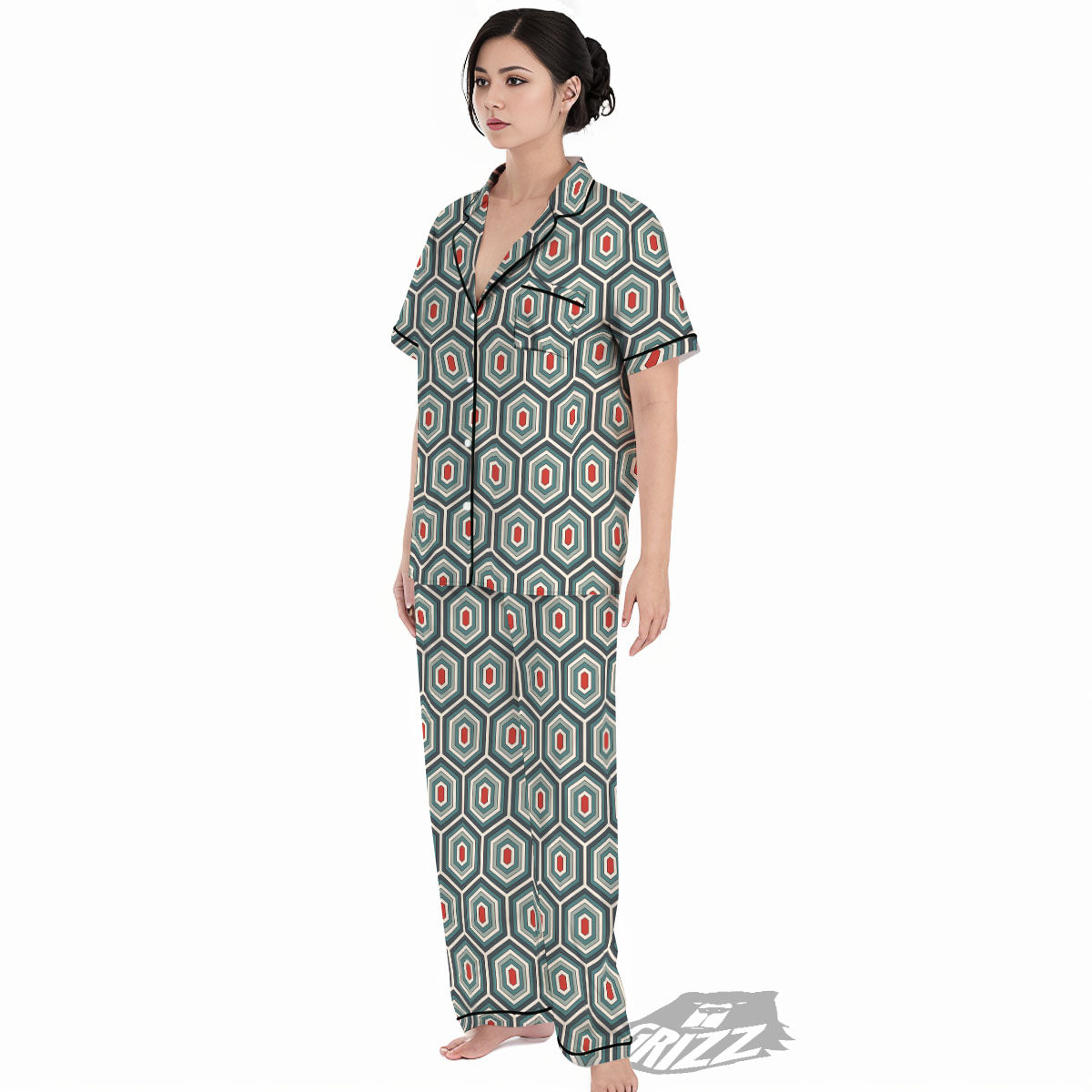 Shell Turtle Print Pattern Women's Pajamas Set-grizzshop