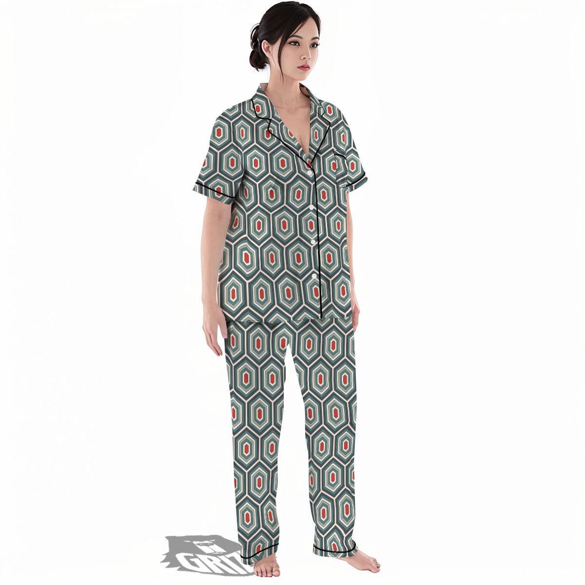 Shell Turtle Print Pattern Women's Pajamas Set-grizzshop