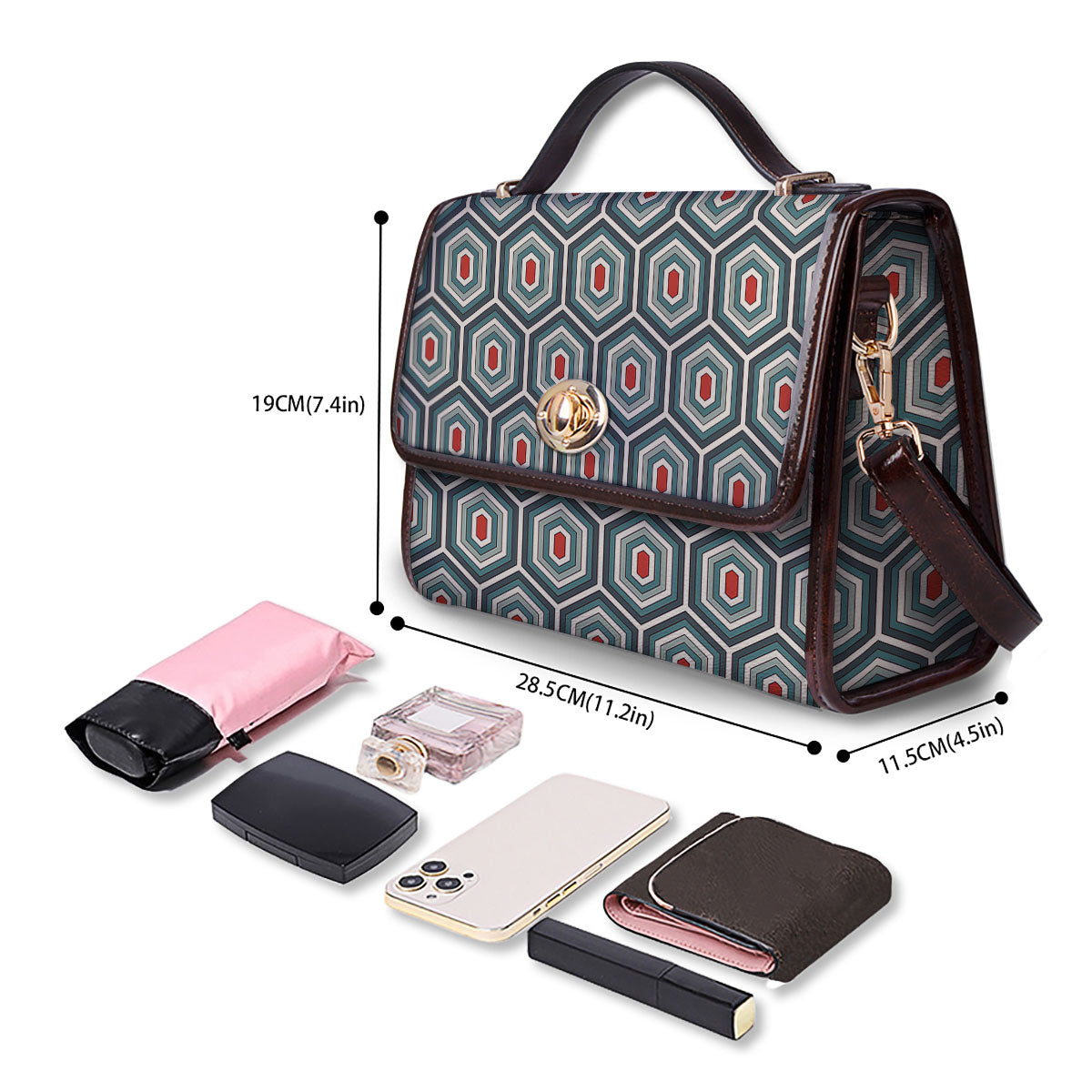 Shell Turtle Print Pattern Women's Satchel Bag-grizzshop