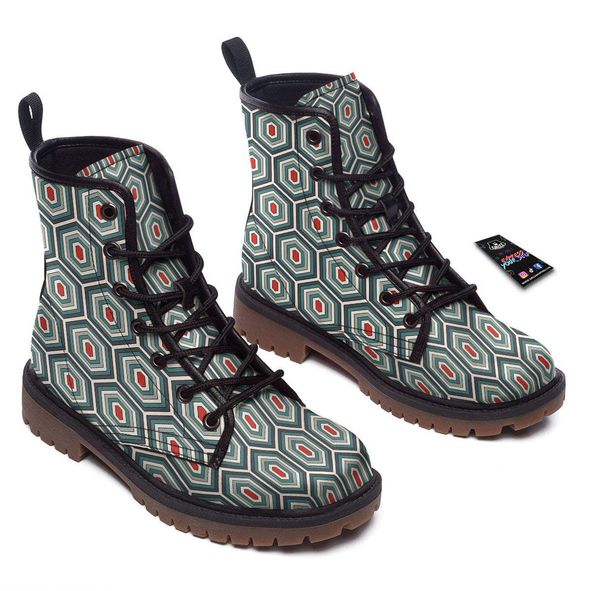 Shell Turtle Print Pattern Work Boots-grizzshop