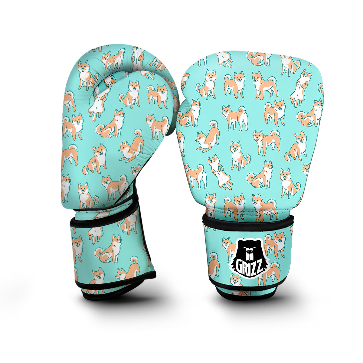 Shiba Inu Dog Pattern Print Boxing Gloves-grizzshop