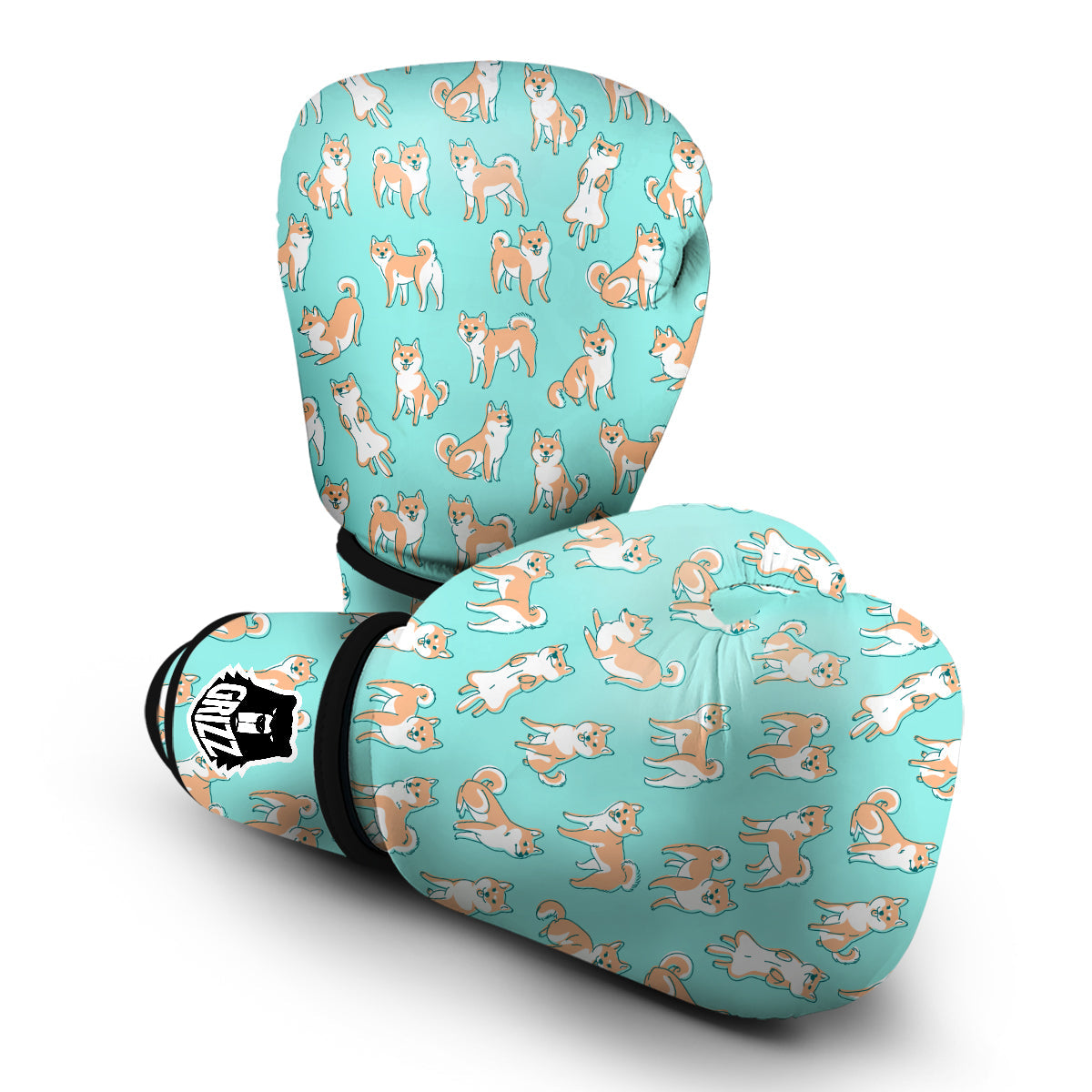 Shiba Inu Dog Pattern Print Boxing Gloves-grizzshop