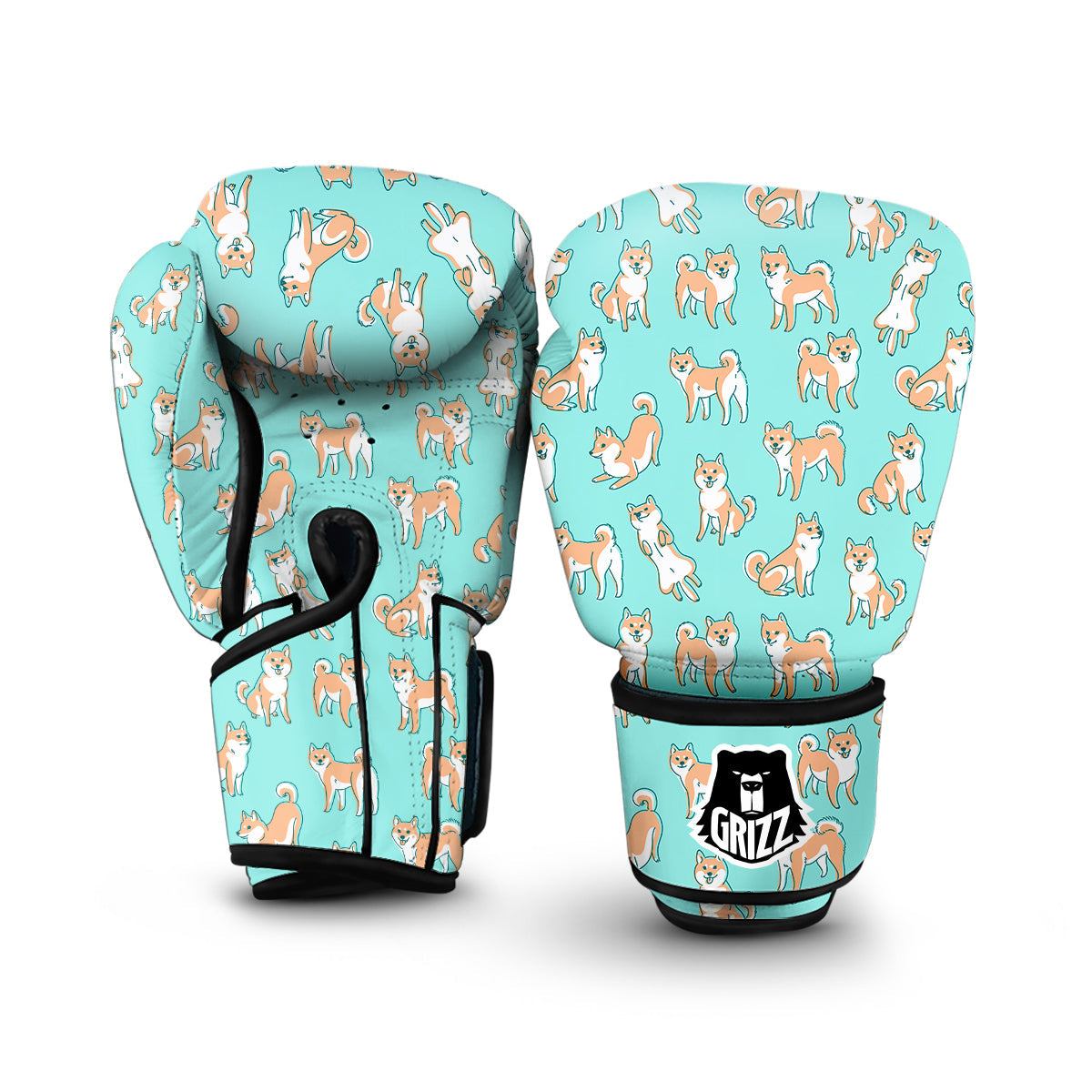 Shiba Inu Dog Pattern Print Boxing Gloves-grizzshop