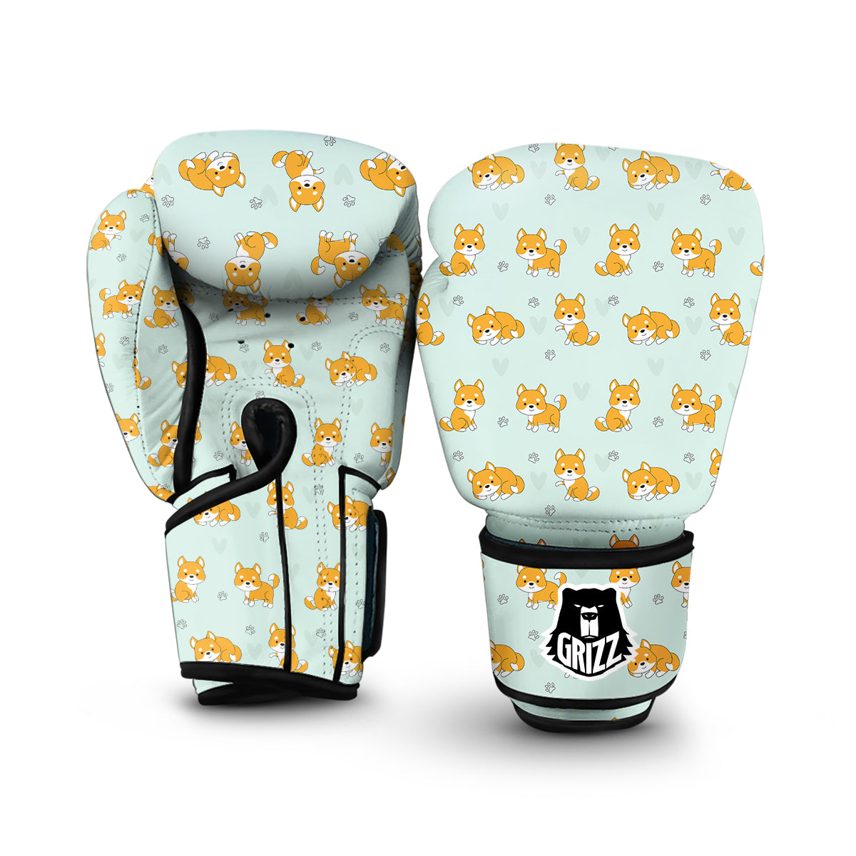 Shiba Inu Dog Pupppy Pattern Print Boxing Gloves-grizzshop