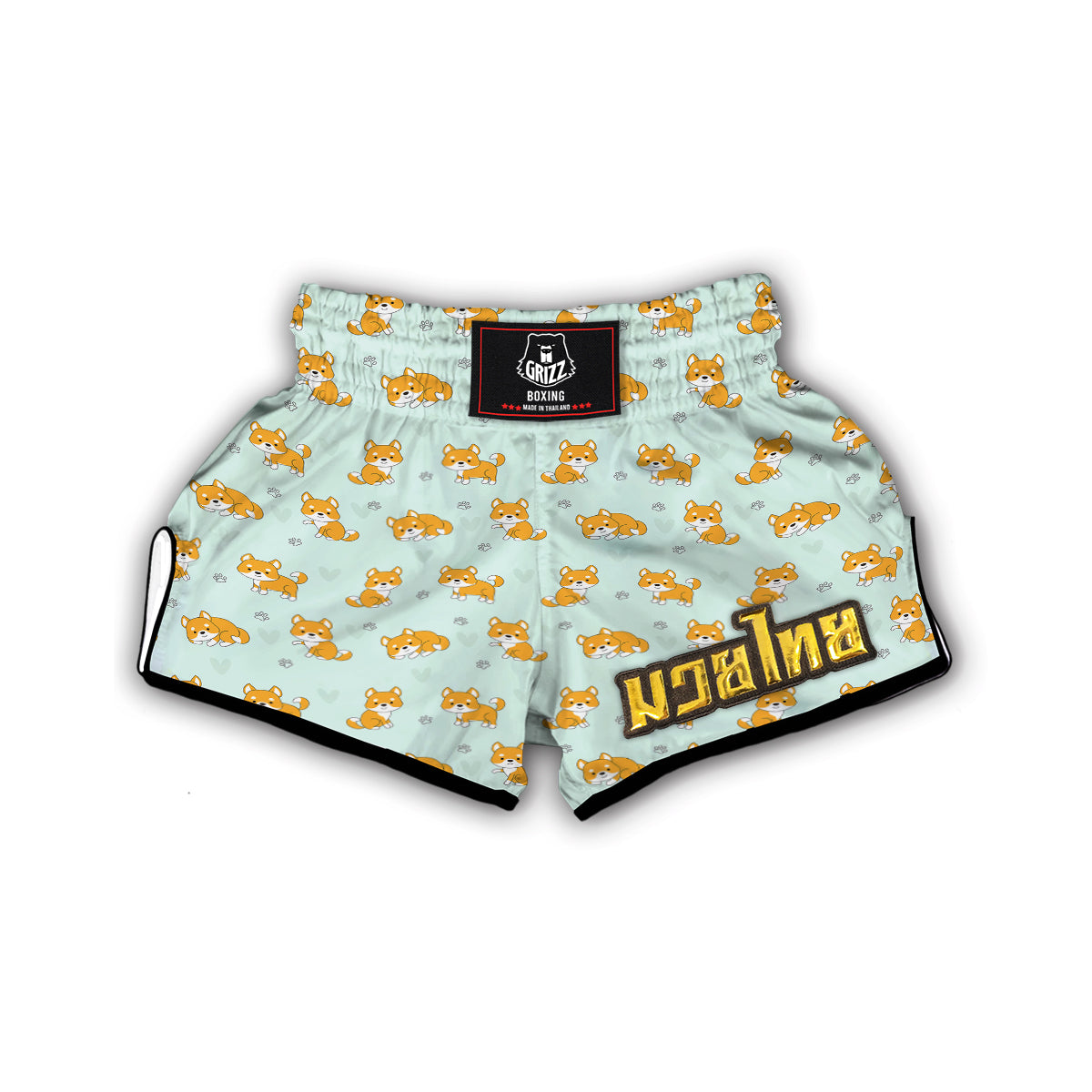 Shiba Inu Dog Pupppy Pattern Print Muay Thai Boxing Shorts-grizzshop