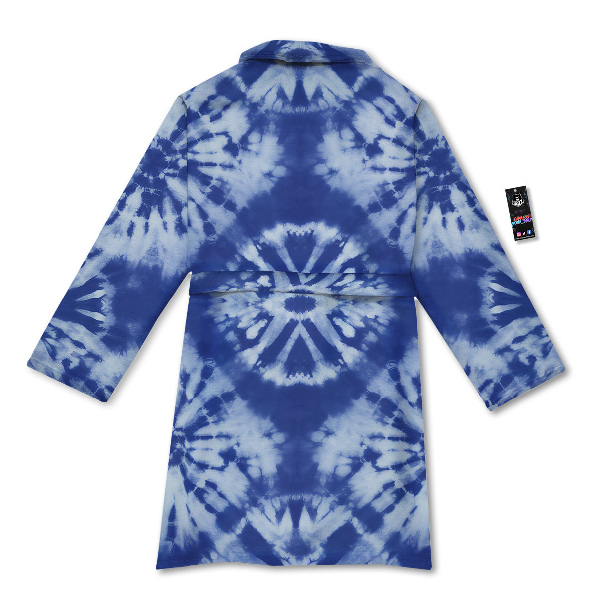 Shibori Blue Print Bathrobe-grizzshop
