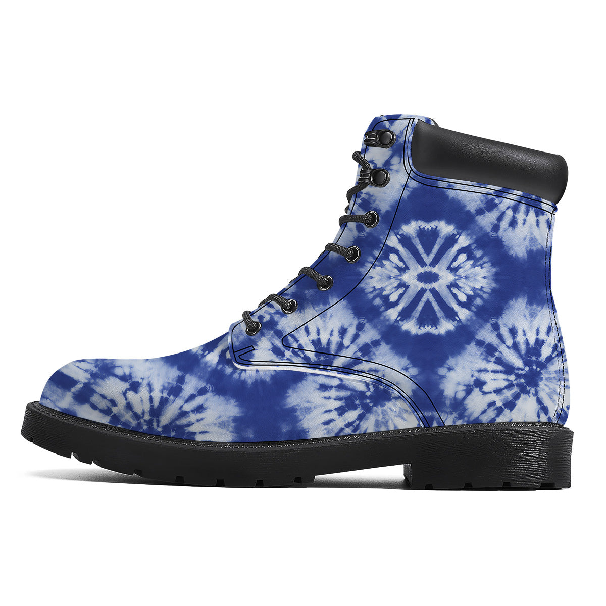 Shibori Blue Print Boots-grizzshop