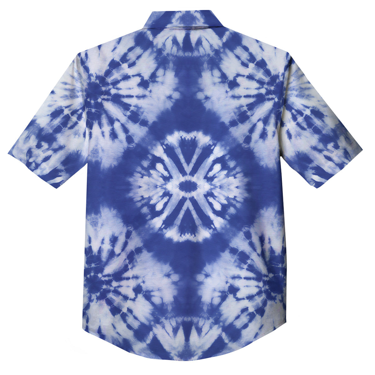 Shibori Blue Print Button Up Shirt-grizzshop