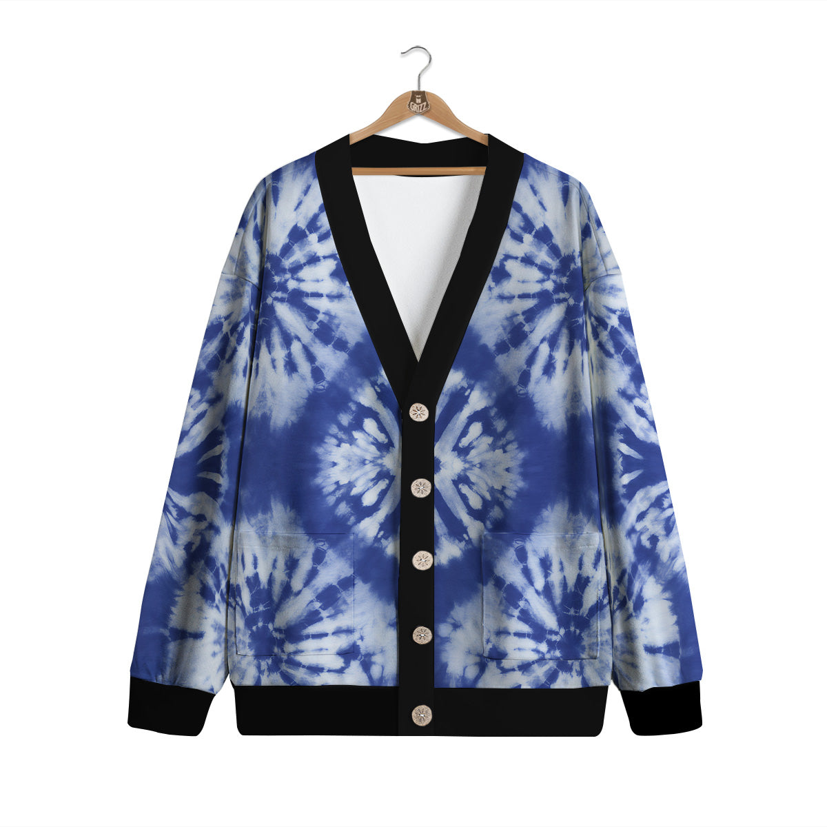 Shibori Blue Print Cardigan-grizzshop