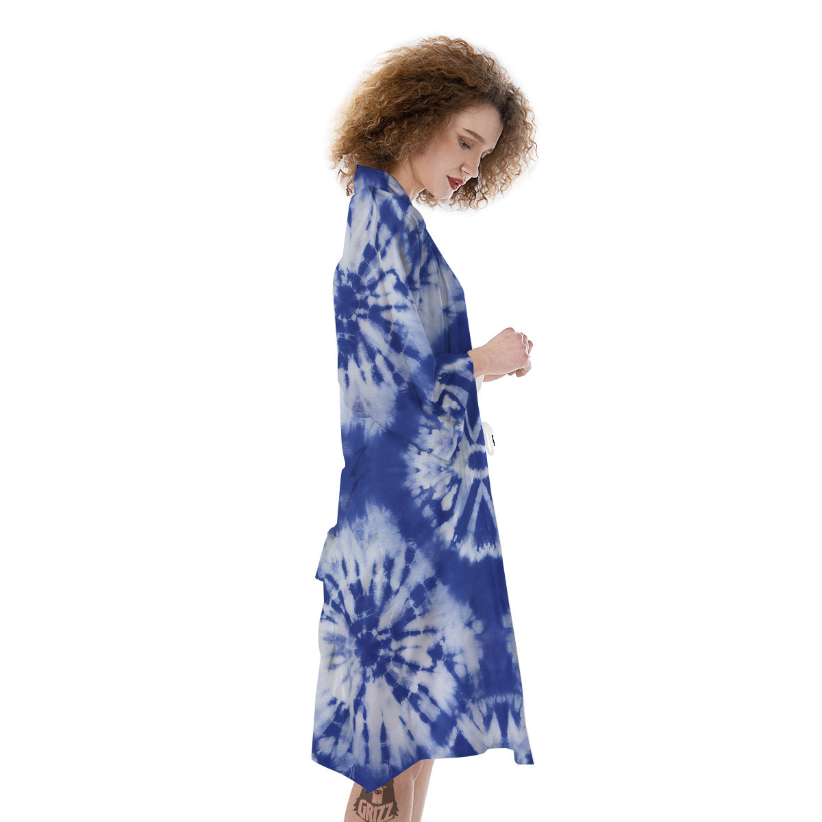 Shibori Blue Print Kimono-grizzshop