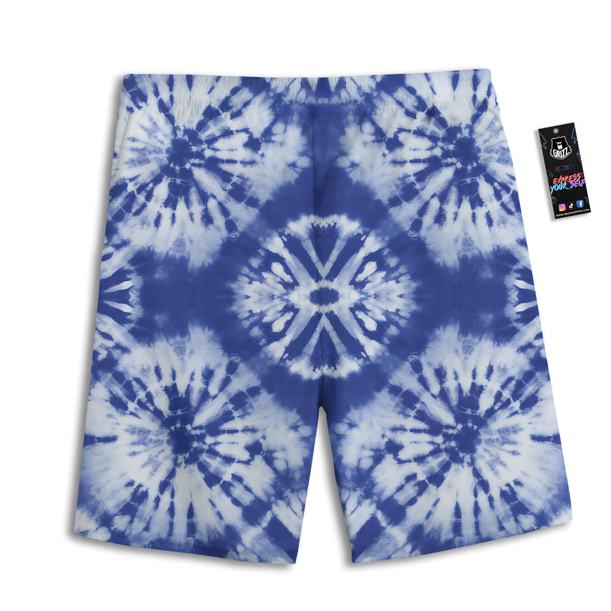 Shibori Blue Print Men's Athletic Shorts