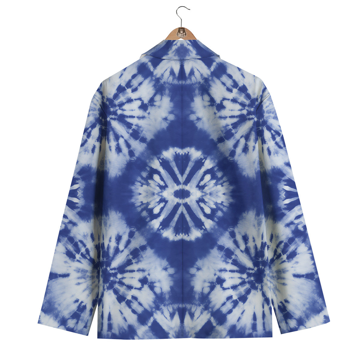 Shibori Blue Print Men's Blazer-grizzshop