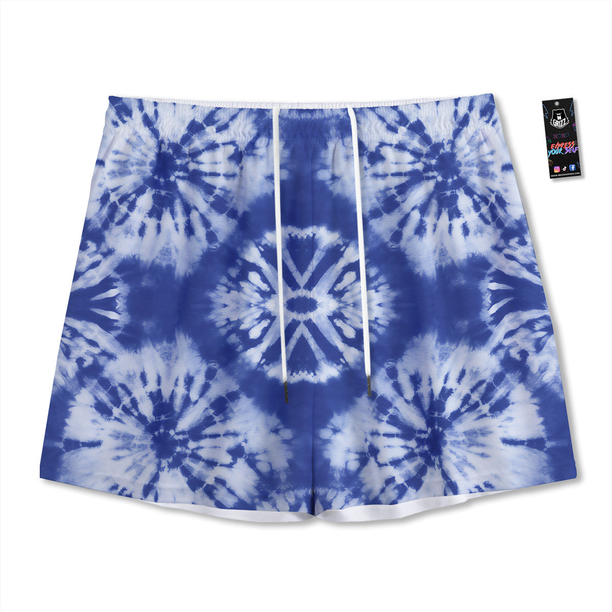 Rose Eyeball Print Pattern Mesh Shorts