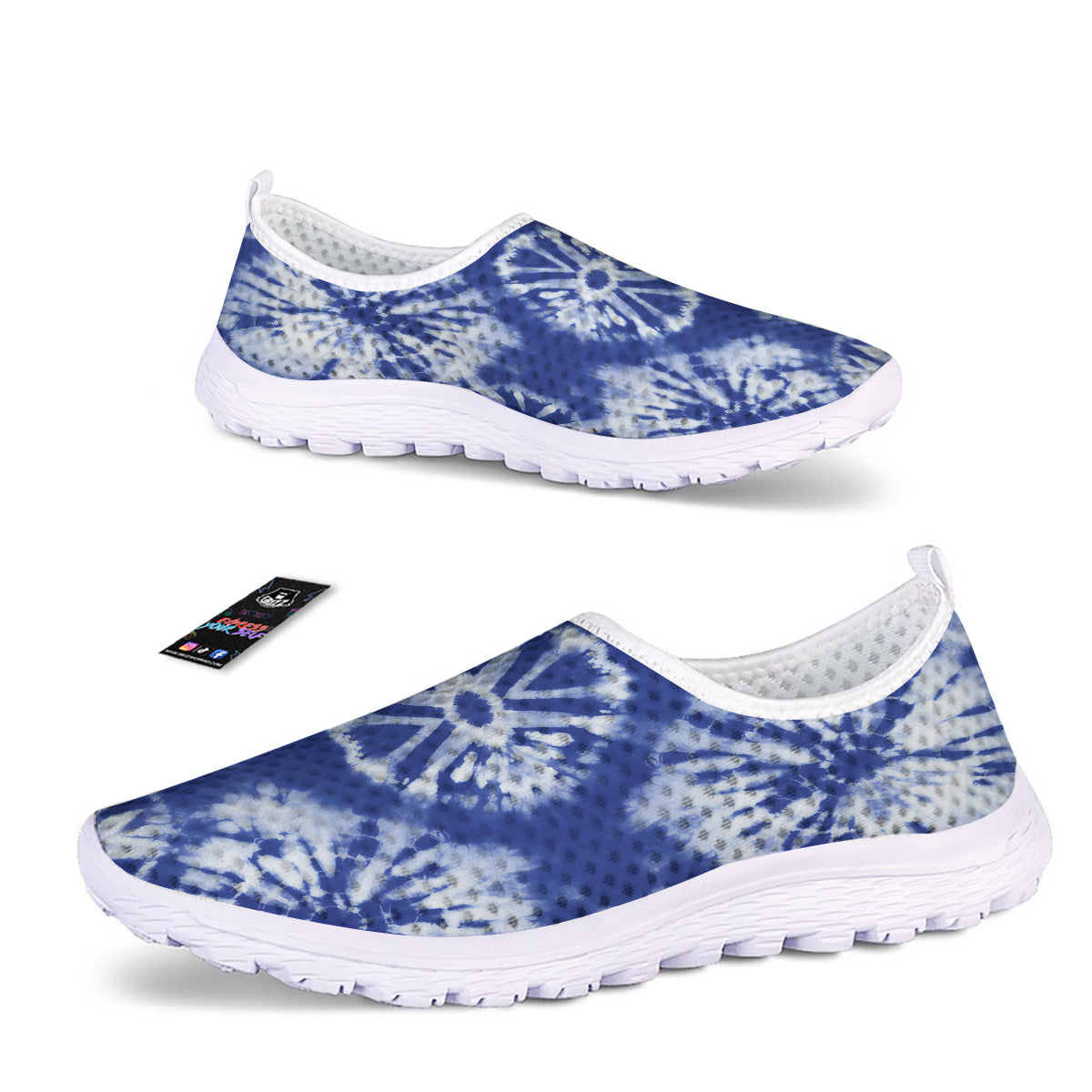 Shibori Blue Print Nurse Shoes-grizzshop