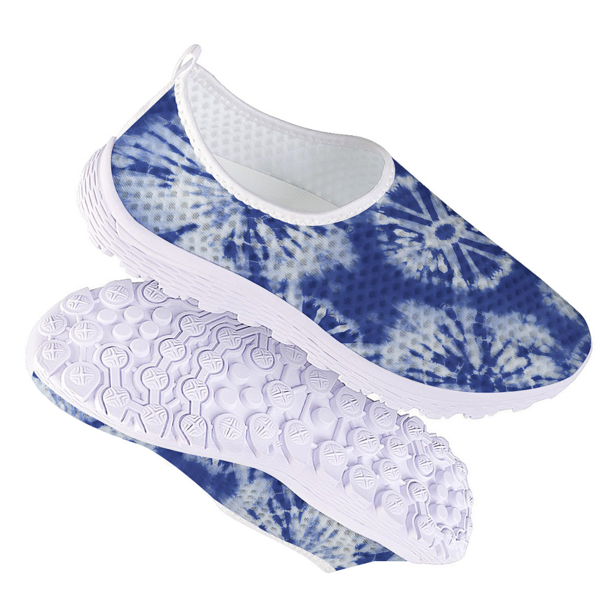 Shibori Blue Print Nurse Shoes-grizzshop