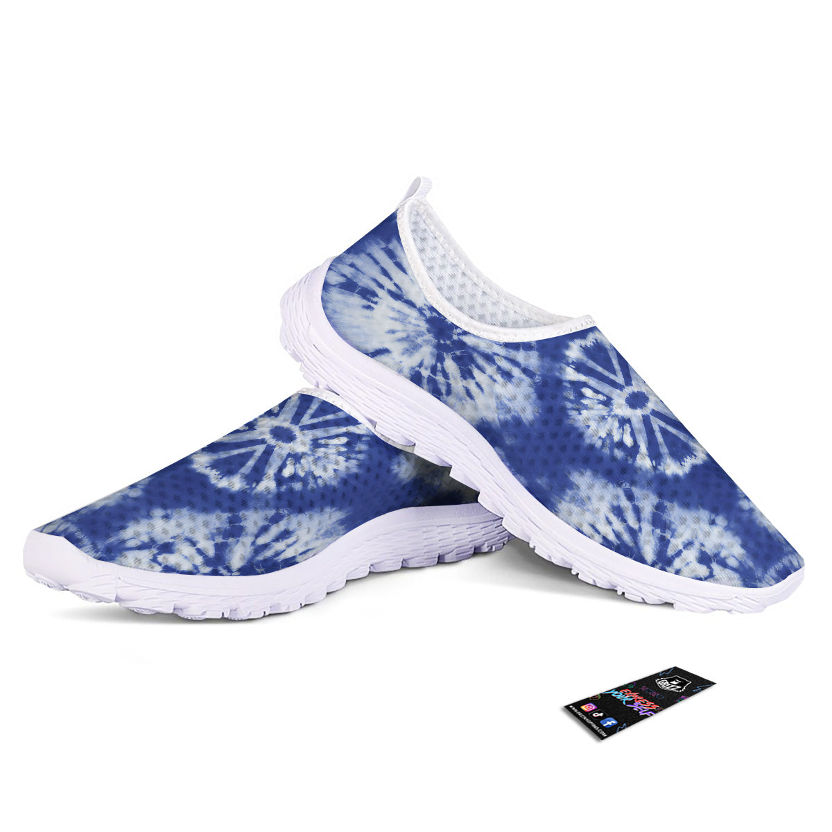 Shibori Blue Print Nurse Shoes-grizzshop