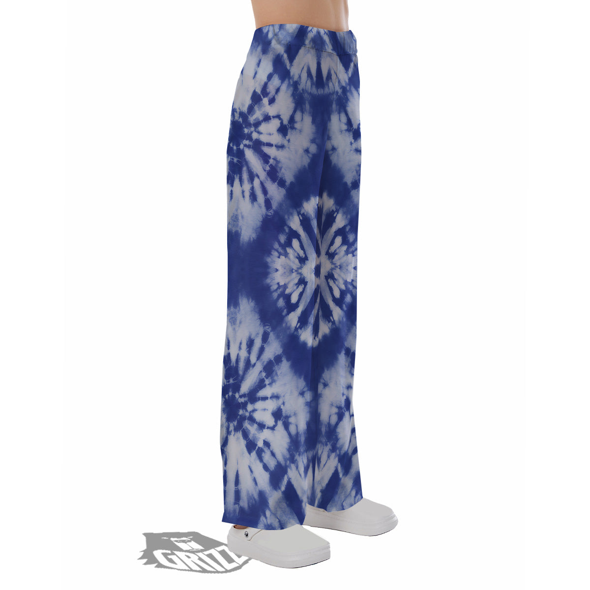 Shibori Blue Print Pajama Pants-grizzshop