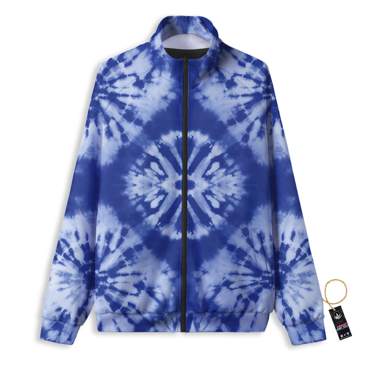 Shibori Blue Print Track Jacket-grizzshop