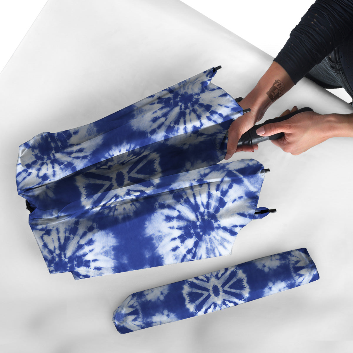 Shibori Blue Print Umbrella-grizzshop