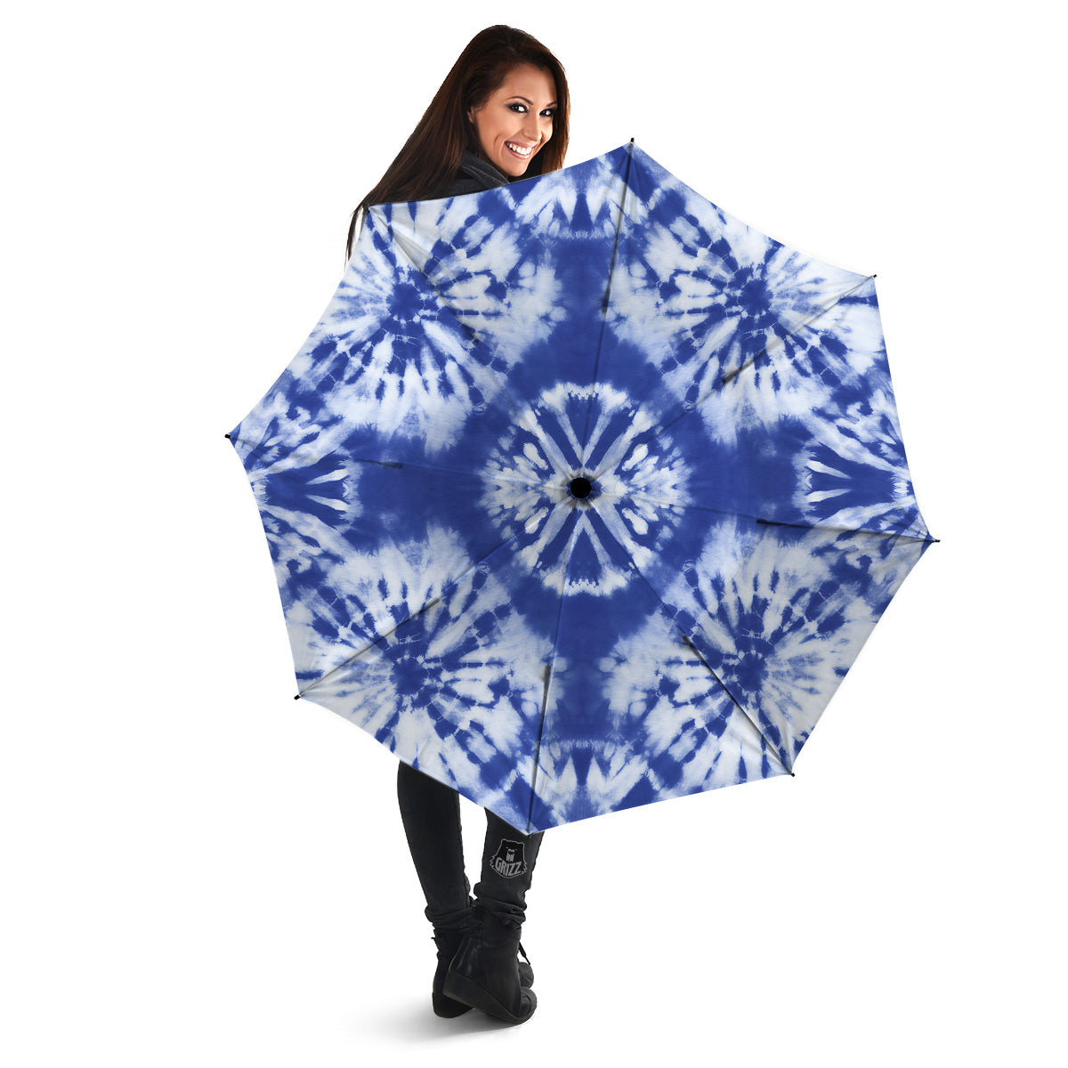 Shibori Blue Print Umbrella-grizzshop
