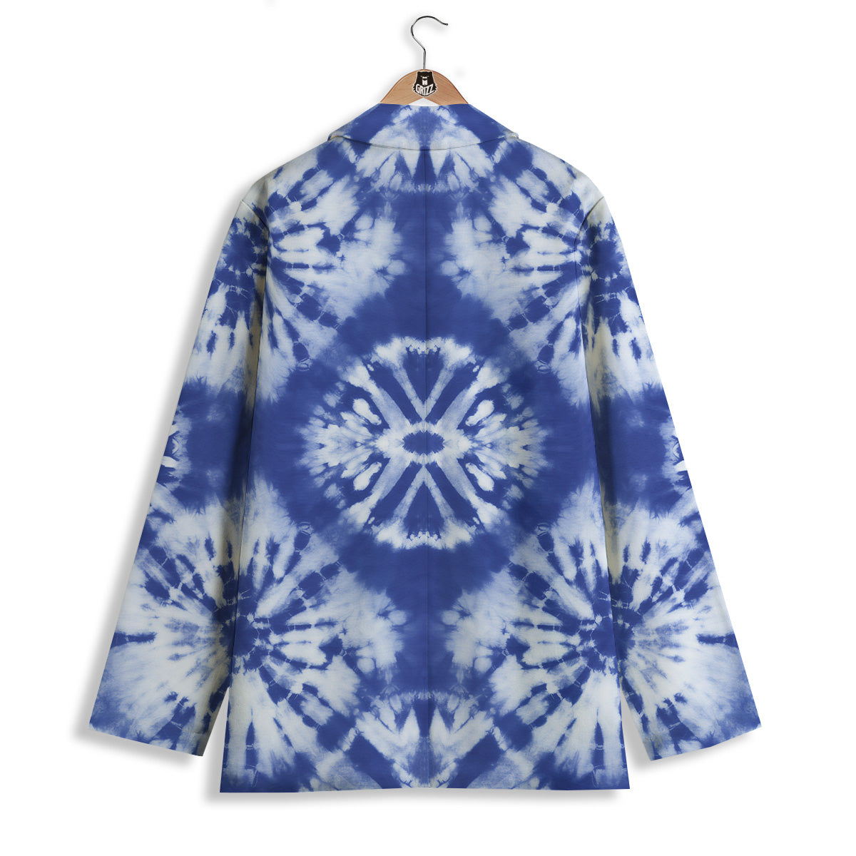 Shibori Blue Print Women's Blazer-grizzshop