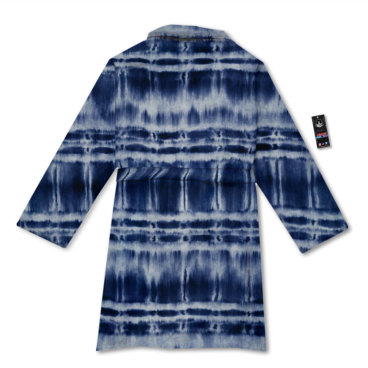 Shibori Indigo Dye Print Bathrobe-grizzshop