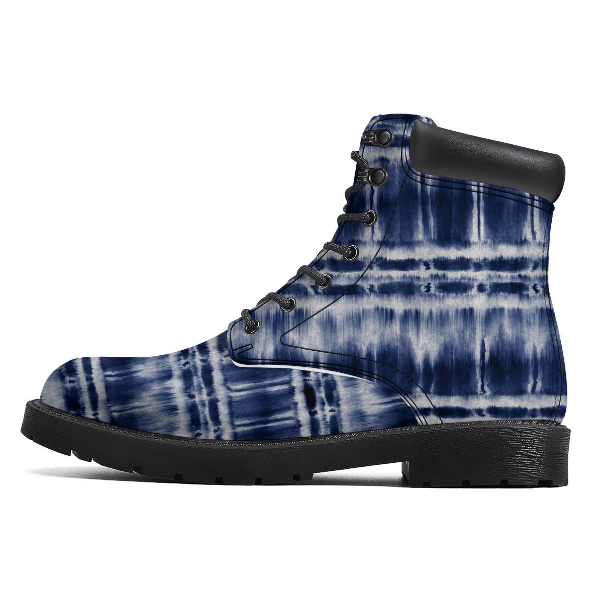 Shibori Indigo Dye Print Boots-grizzshop