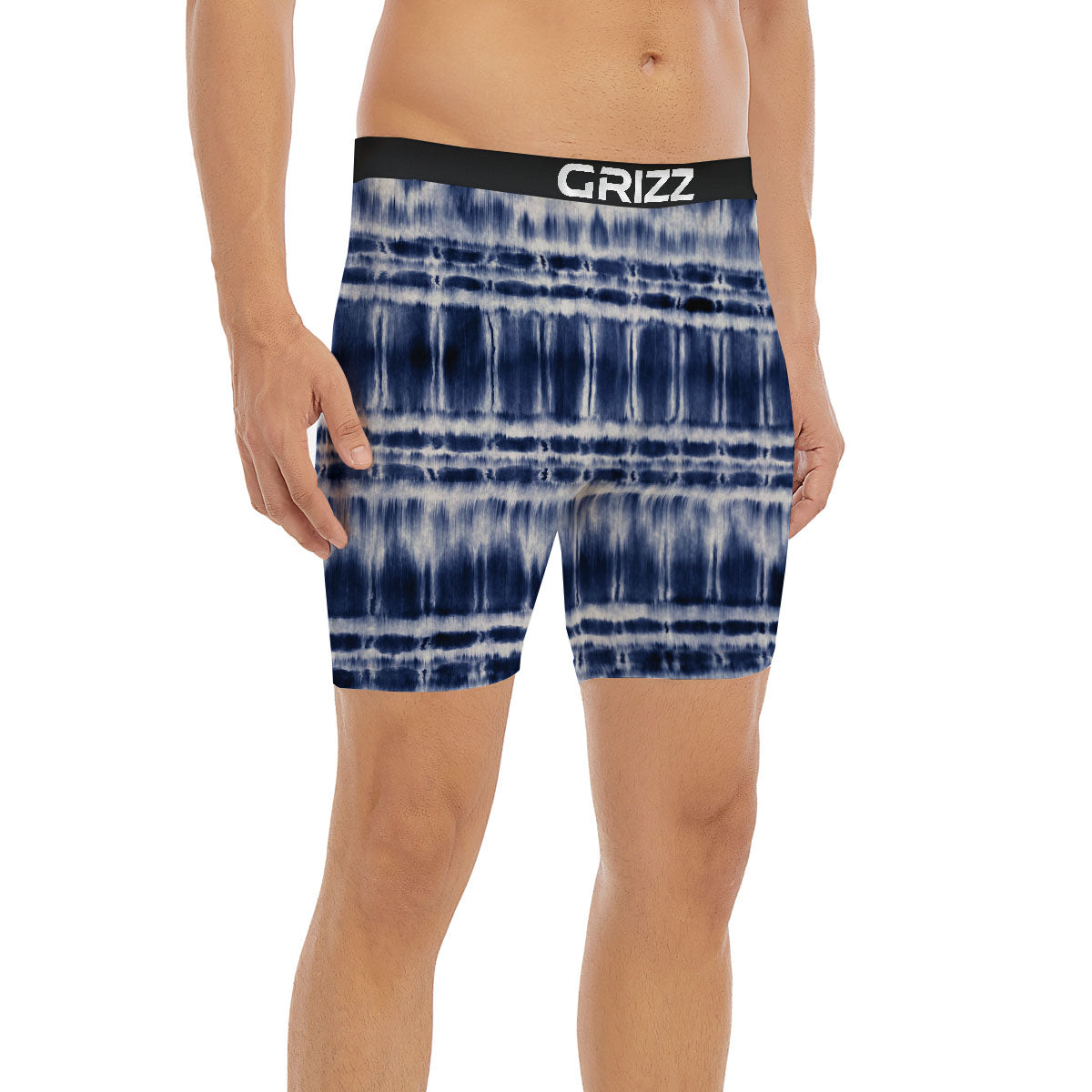 Shibori Indigo Dye Print Boxer Briefs-grizzshop