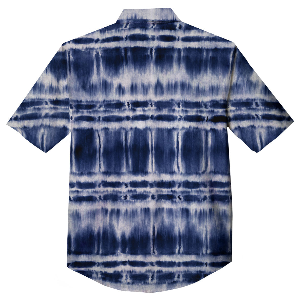 Shibori Indigo Dye Print Button Up Shirt-grizzshop