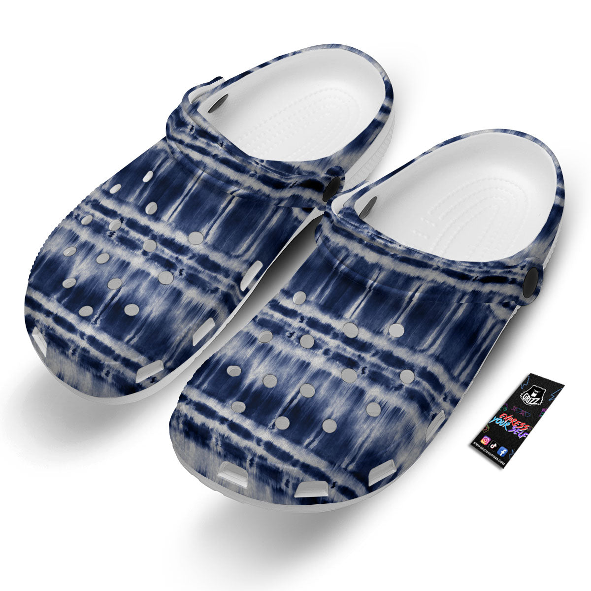 Shibori Indigo Dye Print Clog-grizzshop