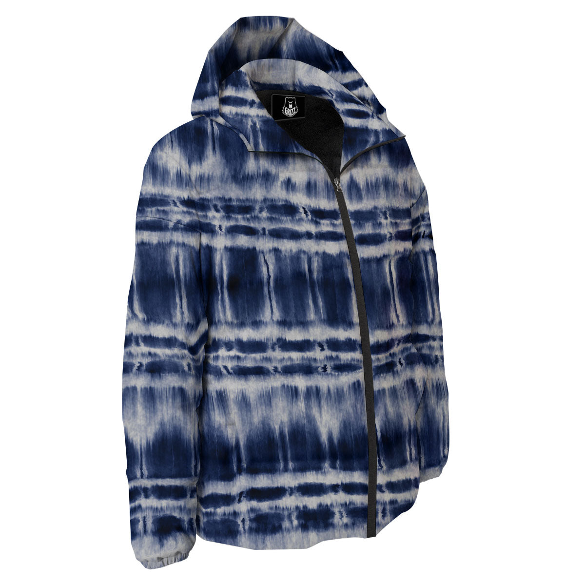 Shibori Indigo Dye Print Down Jacket-grizzshop