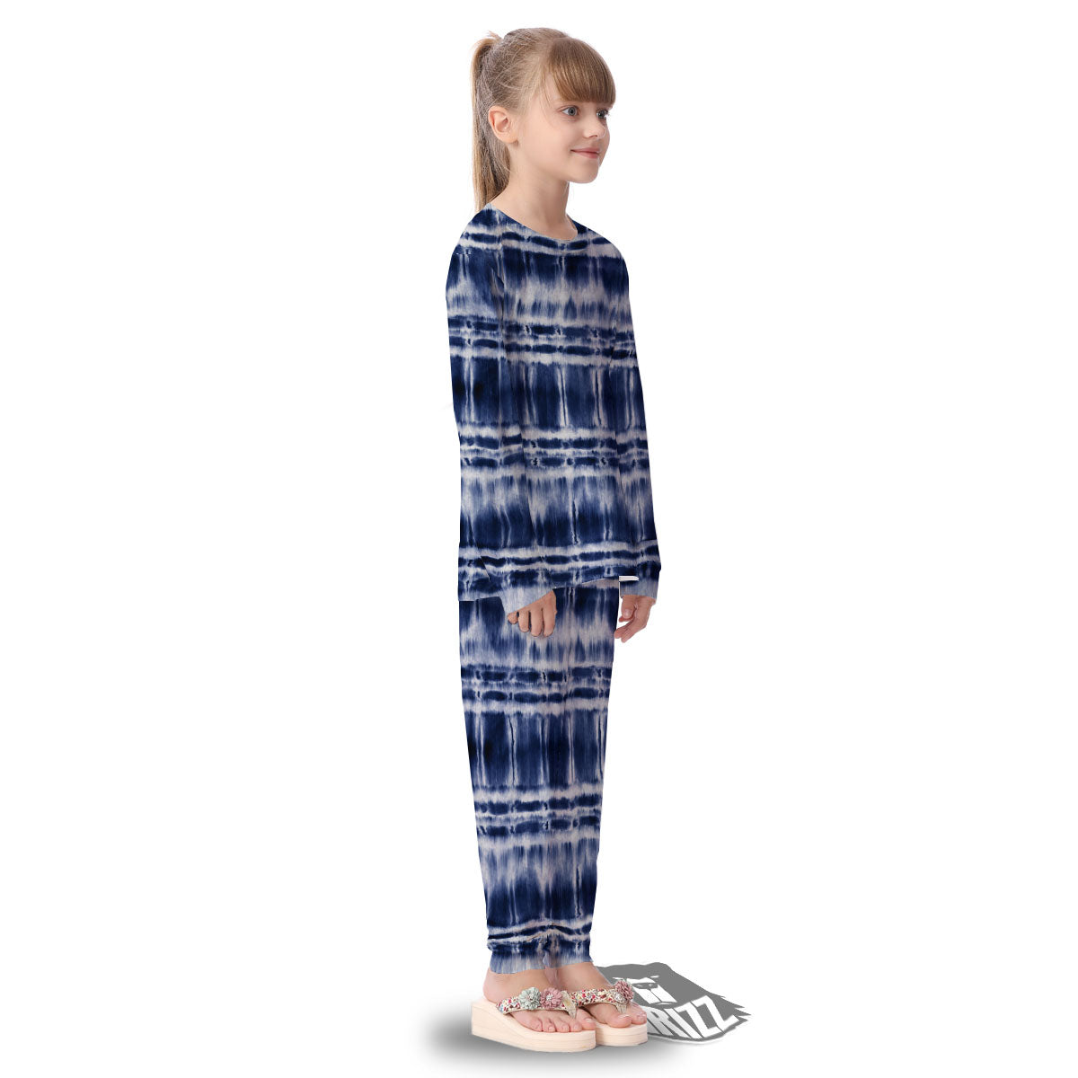 Shibori Indigo Dye Print Kid's Pajamas-grizzshop