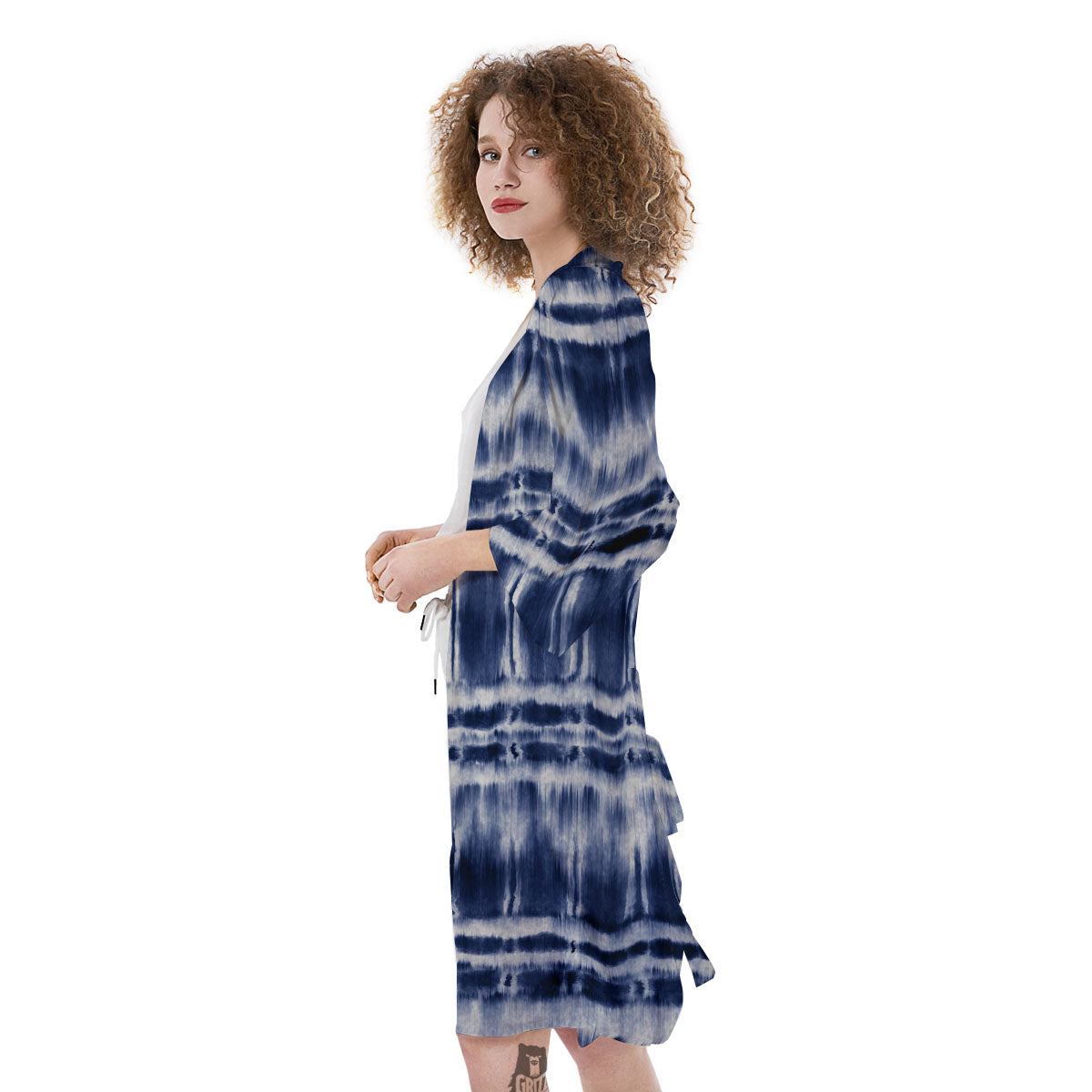 Shibori Indigo Dye Print Kimono-grizzshop