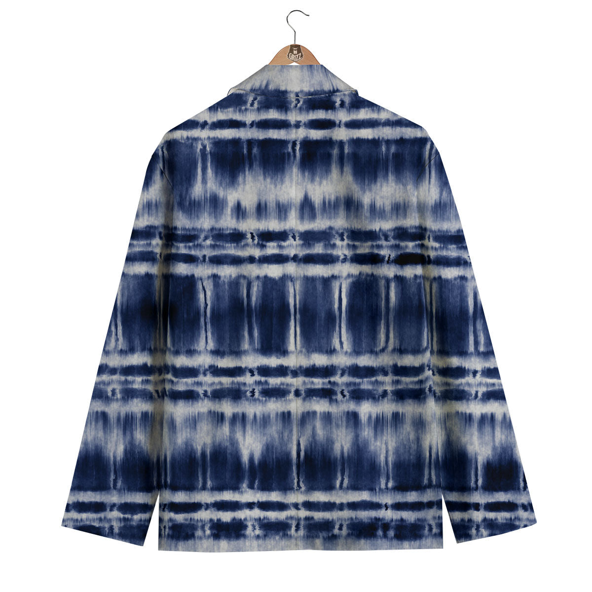 Shibori Indigo Dye Print Men's Blazer-grizzshop