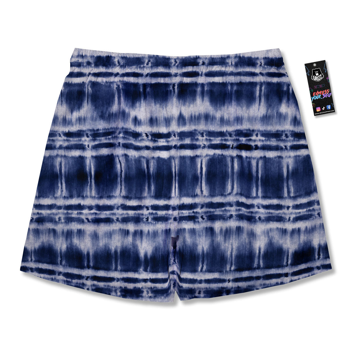 Shibori Indigo Dye Print Men's Running Shorts-grizzshop