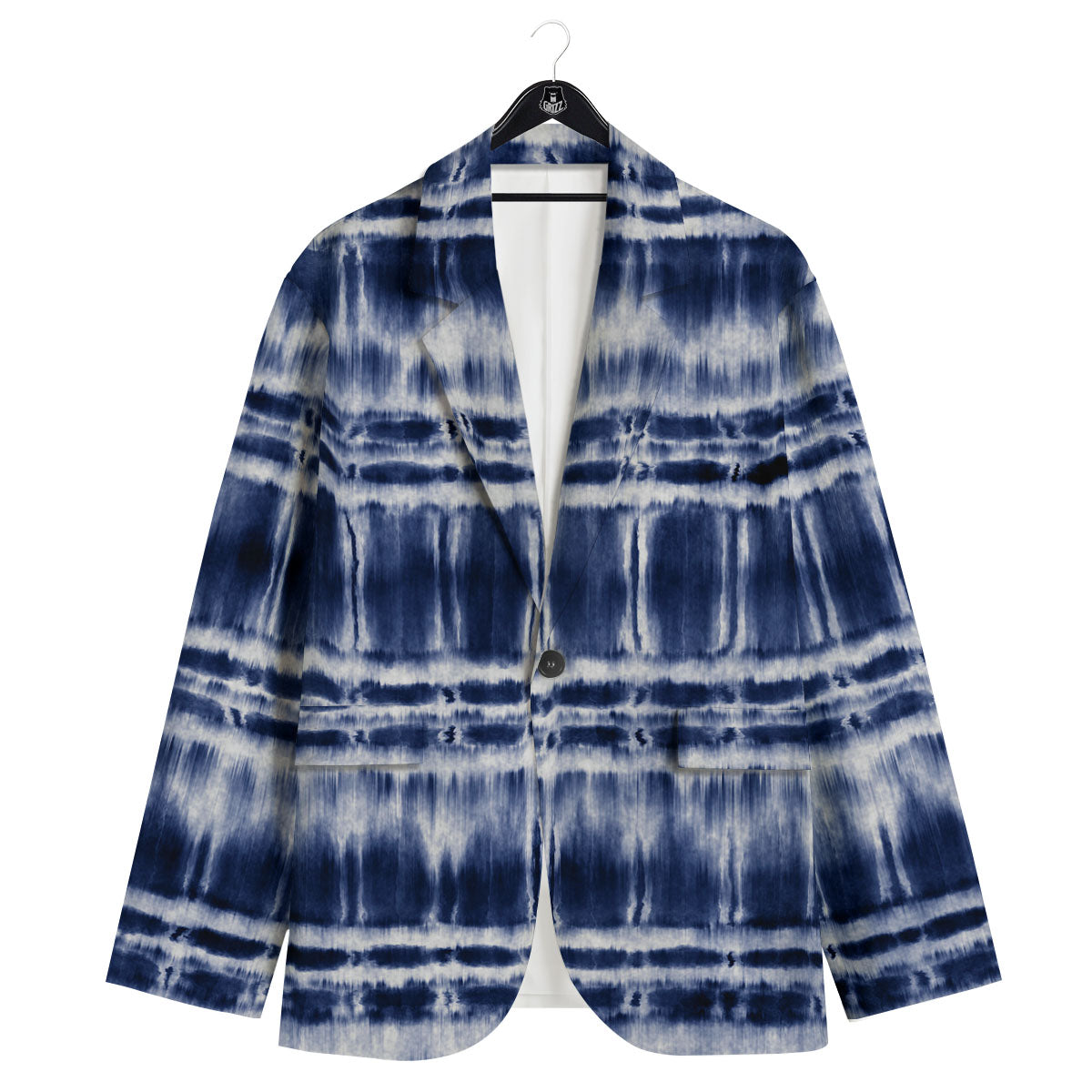 Shibori Indigo Dye Print Men's Sport Coat-grizzshop