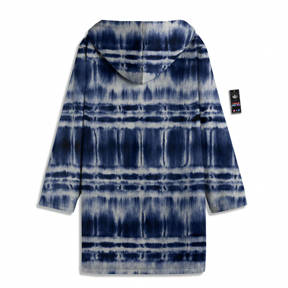 Shibori Indigo Dye Print Men's Windbreaker Jacket-grizzshop