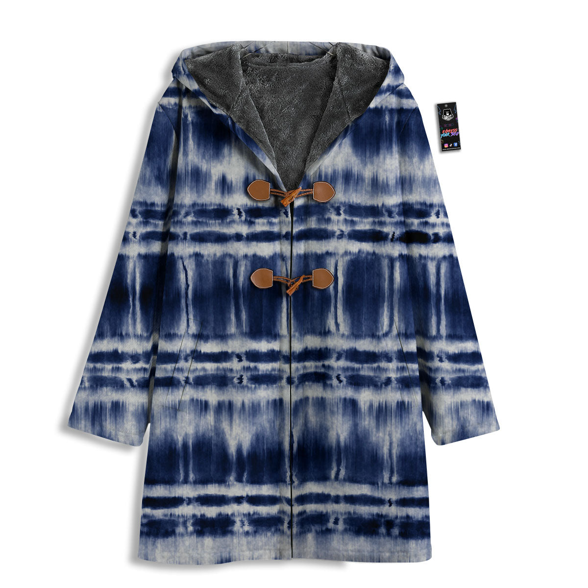 Shibori Indigo Dye Print Men's Windbreaker Jacket-grizzshop