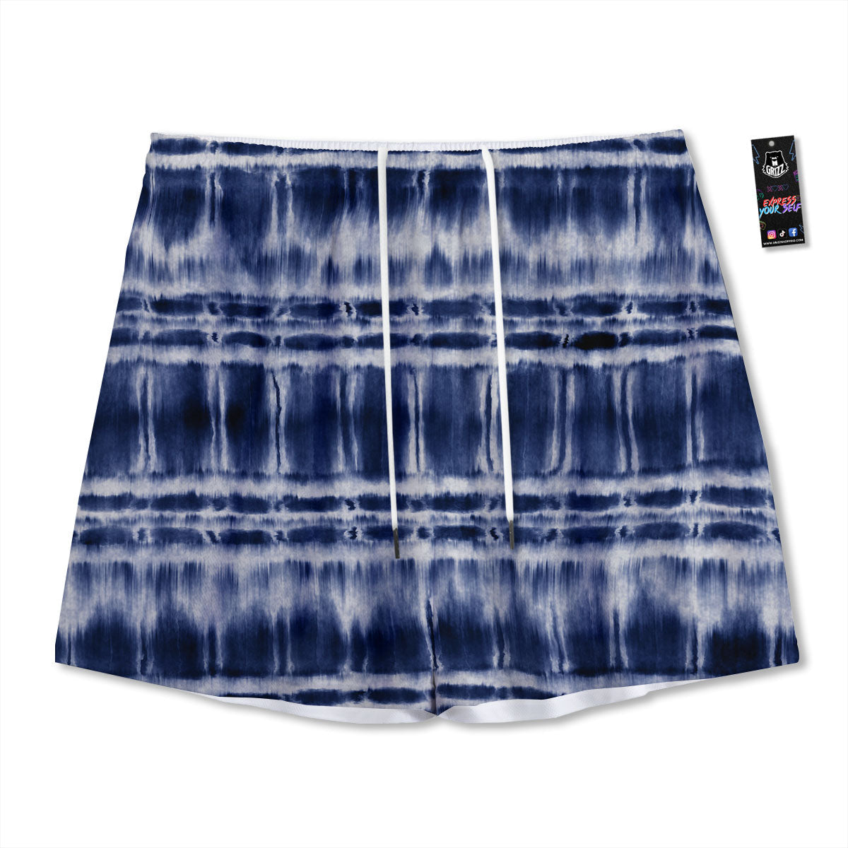 Shibori Indigo Dye Print Mesh Shorts