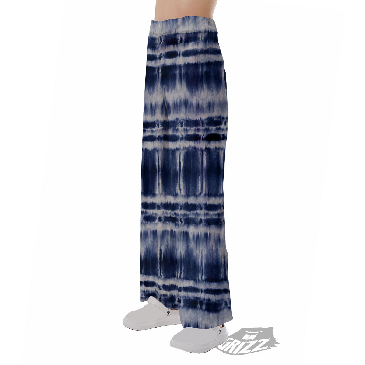 Shibori Indigo Dye Print Pajama Pants-grizzshop