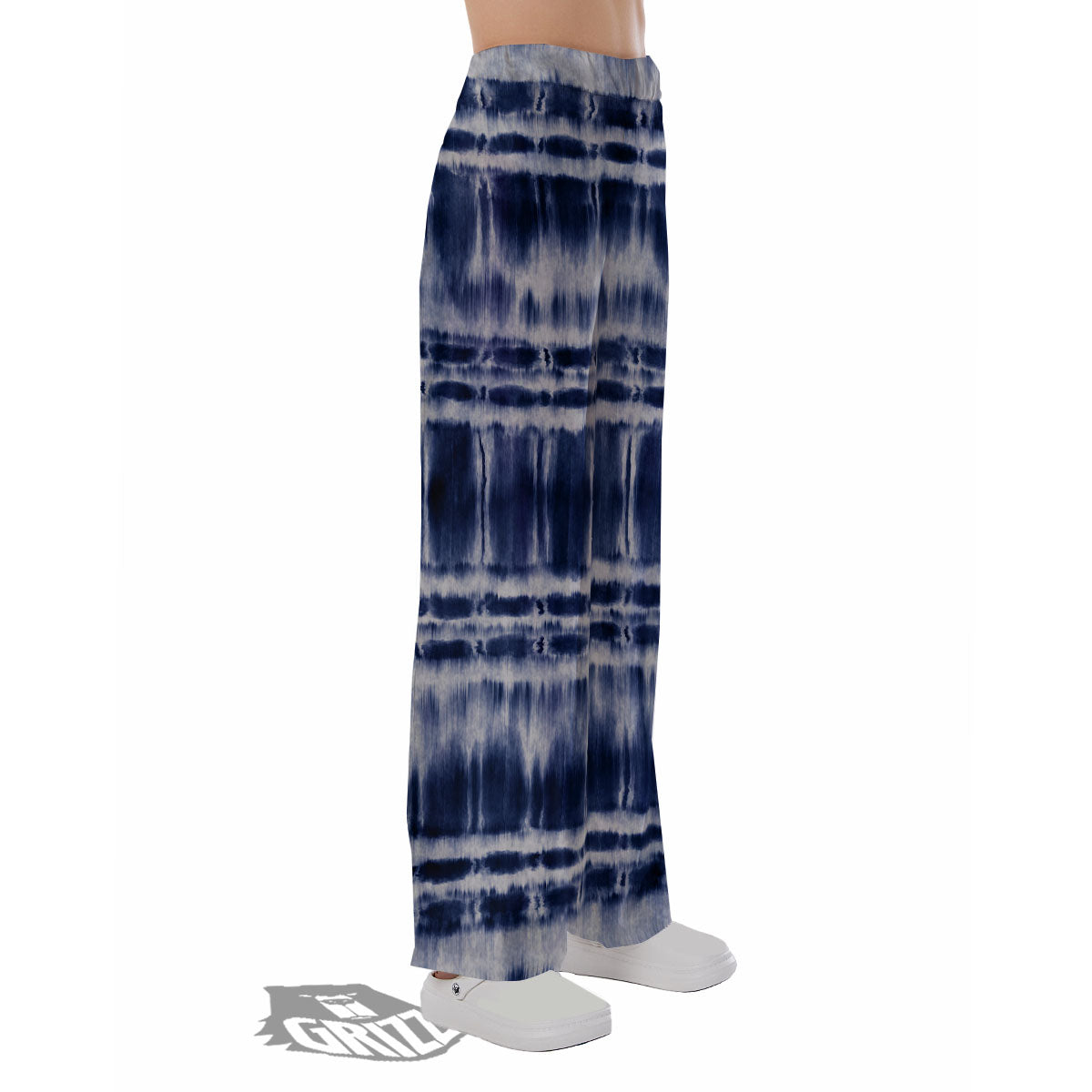 Shibori Indigo Dye Print Pajama Pants-grizzshop